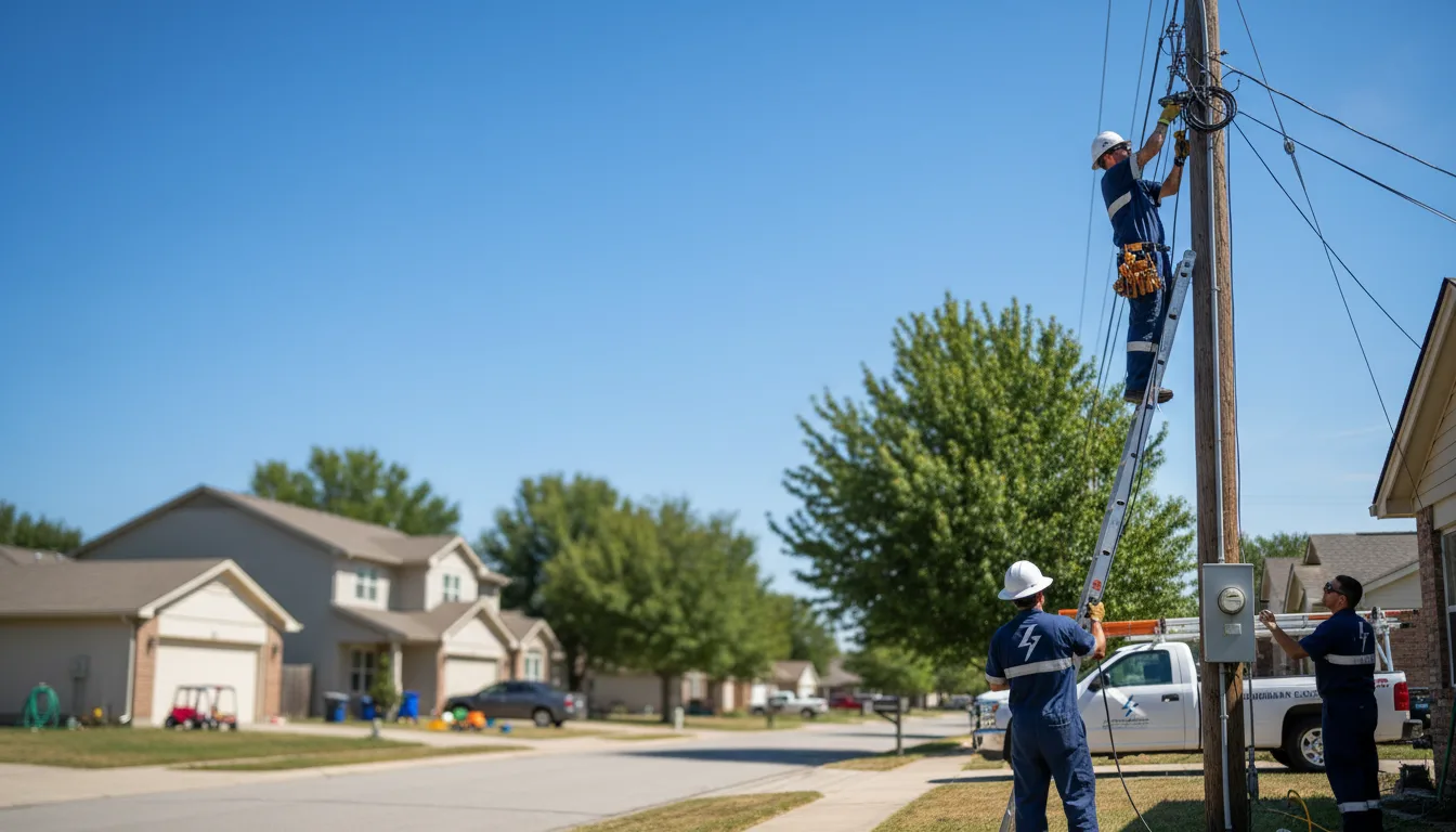 Residential electrician providing installation services in Doucette, TX